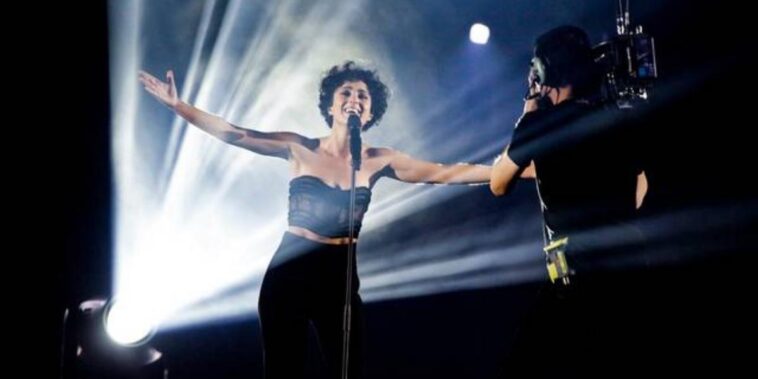 French singer Barbara Pravi during her performance in the Eurovision Song Contest in Rotterdam (Netherlands), May 22, 2021.