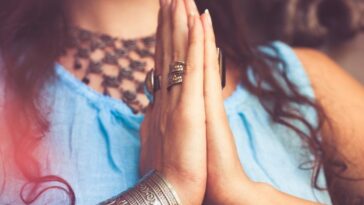 The picture showing the sign how the greetings(Namaste) we do.