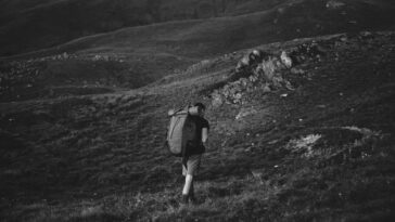 solo traveler backpack mountain