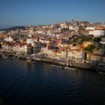 Stunning aerial view of Porto with colorful architecture along the Douro River.
