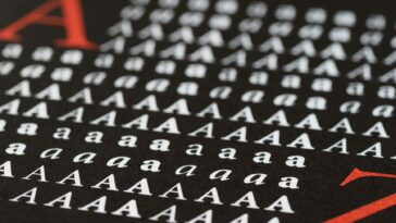 Close-up image showcasing various styles of the letter A in print, emphasizing typography diversity.