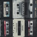 A nostalgic flat lay of vintage cassette tapes evoking retro vibes.