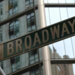 Close-up of the iconic Broadway street sign in New York City, USA.